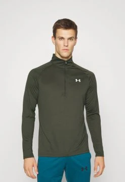 Under Armour TECH ZIP - Bluzka Z Długim Rękawem - Baroque Green/white