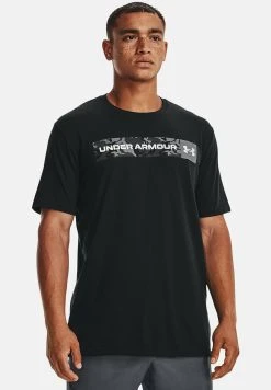 Under Armour SHORT SLEEVE CAMO CHEST STRIPE - Koszulka Sportowa - Black