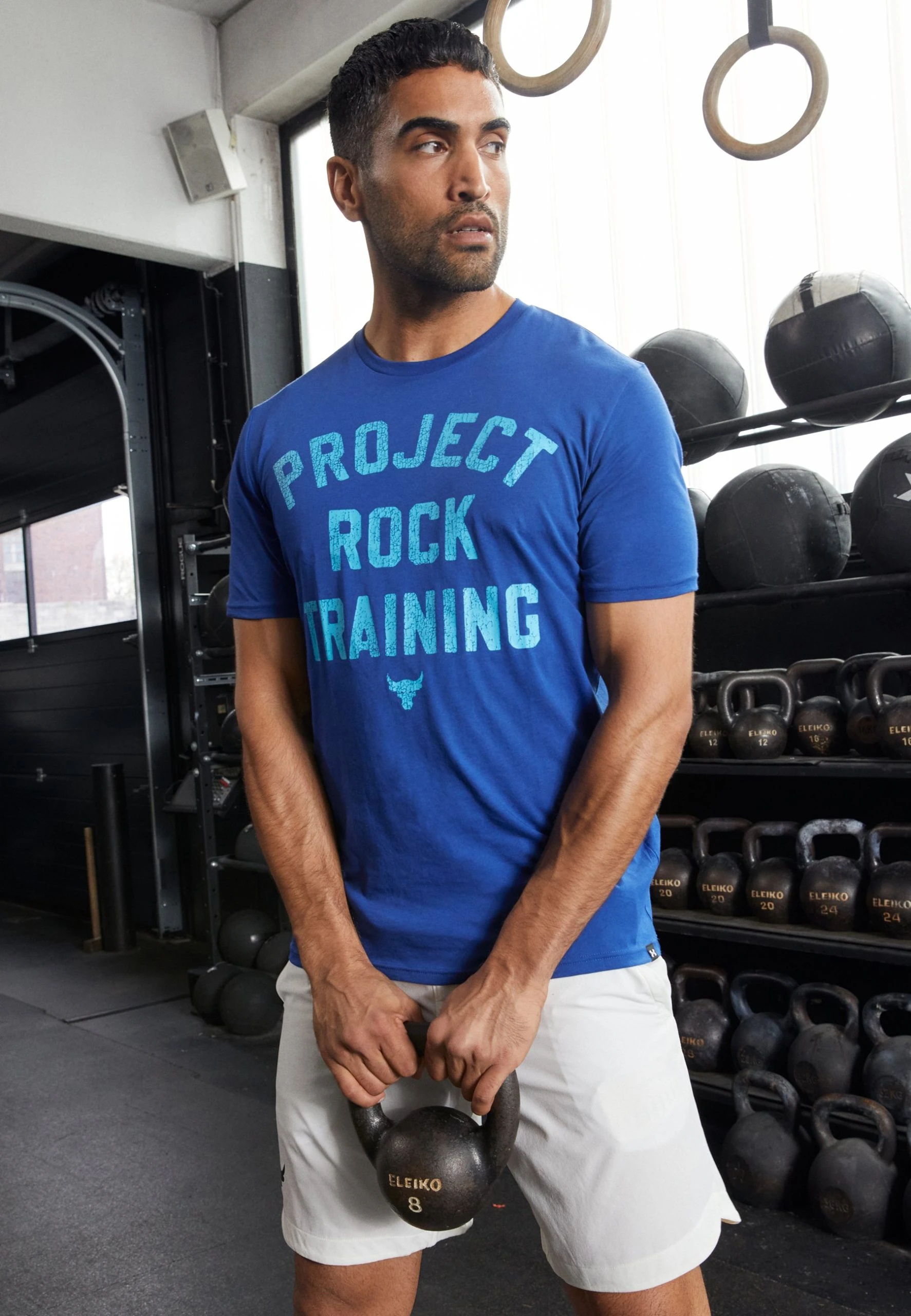Under Armour ROCK TRAINING - T-shirt Z Nadrukiem - Blue Mirage/blue Surf