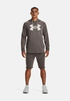 Under Armour UA RIVAL LOGO - Bluza Z Kapturem - Fresh Clay