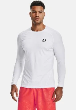 Under Armour HG FITTED LS - Bluzka Z Długim Rękawem - White