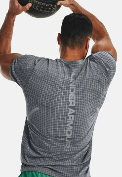 Under Armour SHORT SLEEVES UA SEAMLESS GRID SS - Koszulka Sportowa - Pitch Gray