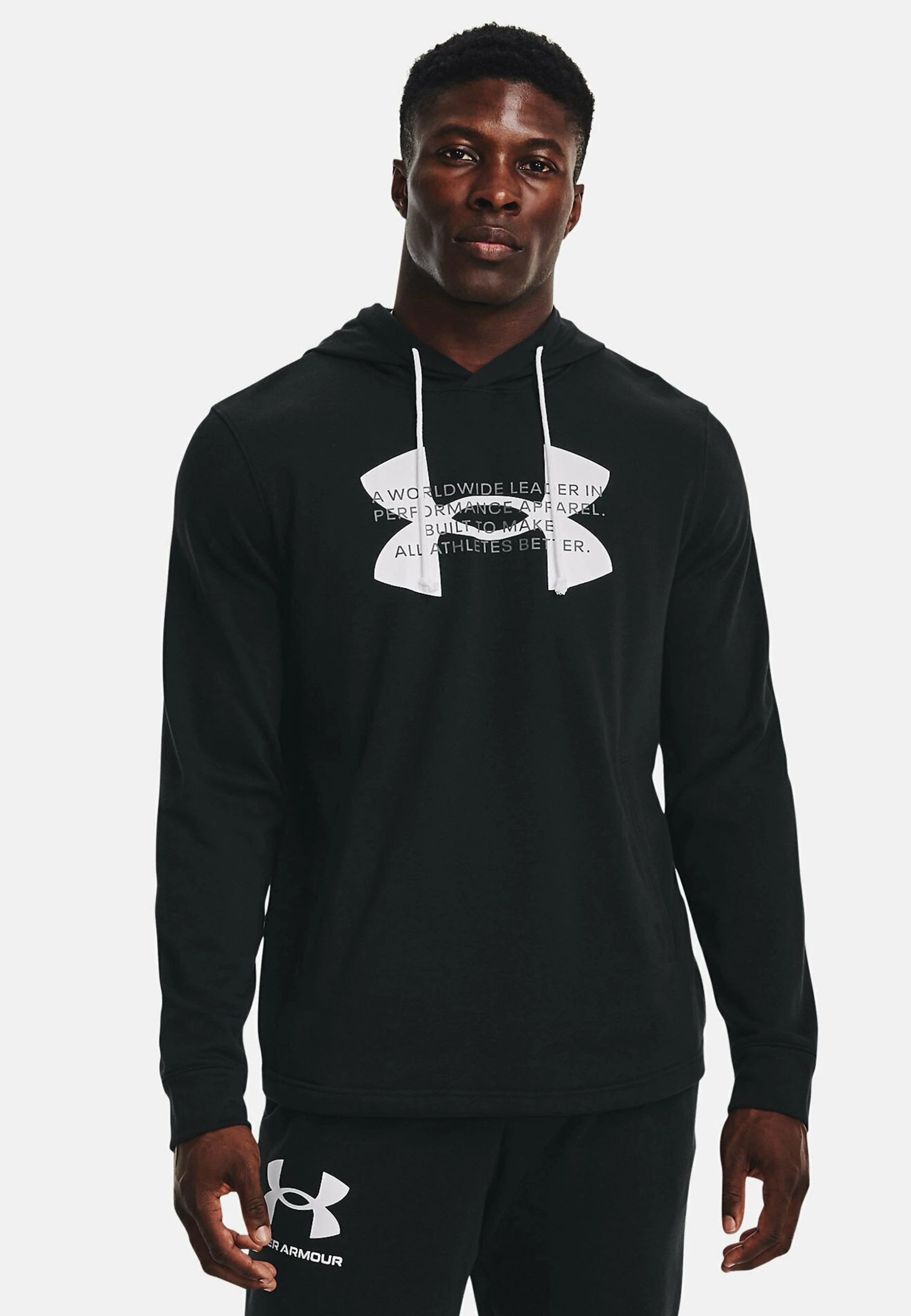 Under Armour UA RIVAL LOGO - Bluza Z Kapturem - Black
