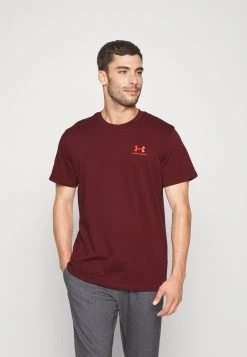 Under Armour LOGO HEAVYWEIGHT - T-shirt Basic - Chestnut Red/radio Red