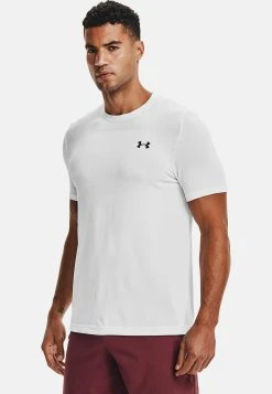 Under Armour SEAMLESS - T-shirt Z Nadrukiem - White