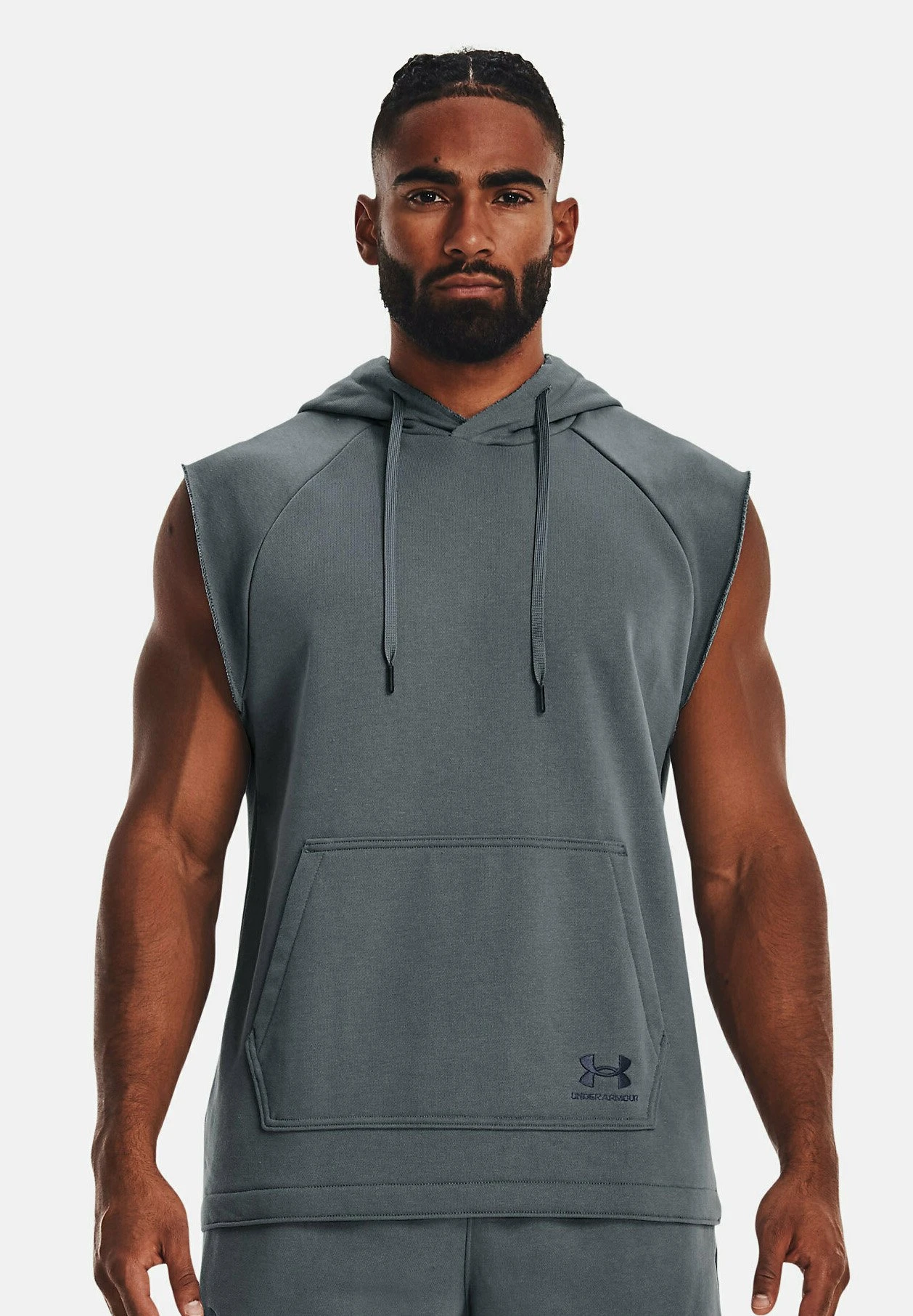 Under Armour HEAVYWEIGHT SL HD - Bluza Z Kapturem - Gravel