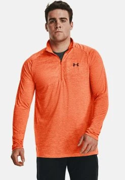 Under Armour TECH ZIP - Bluzka Z Długim Rękawem - Orange Blast