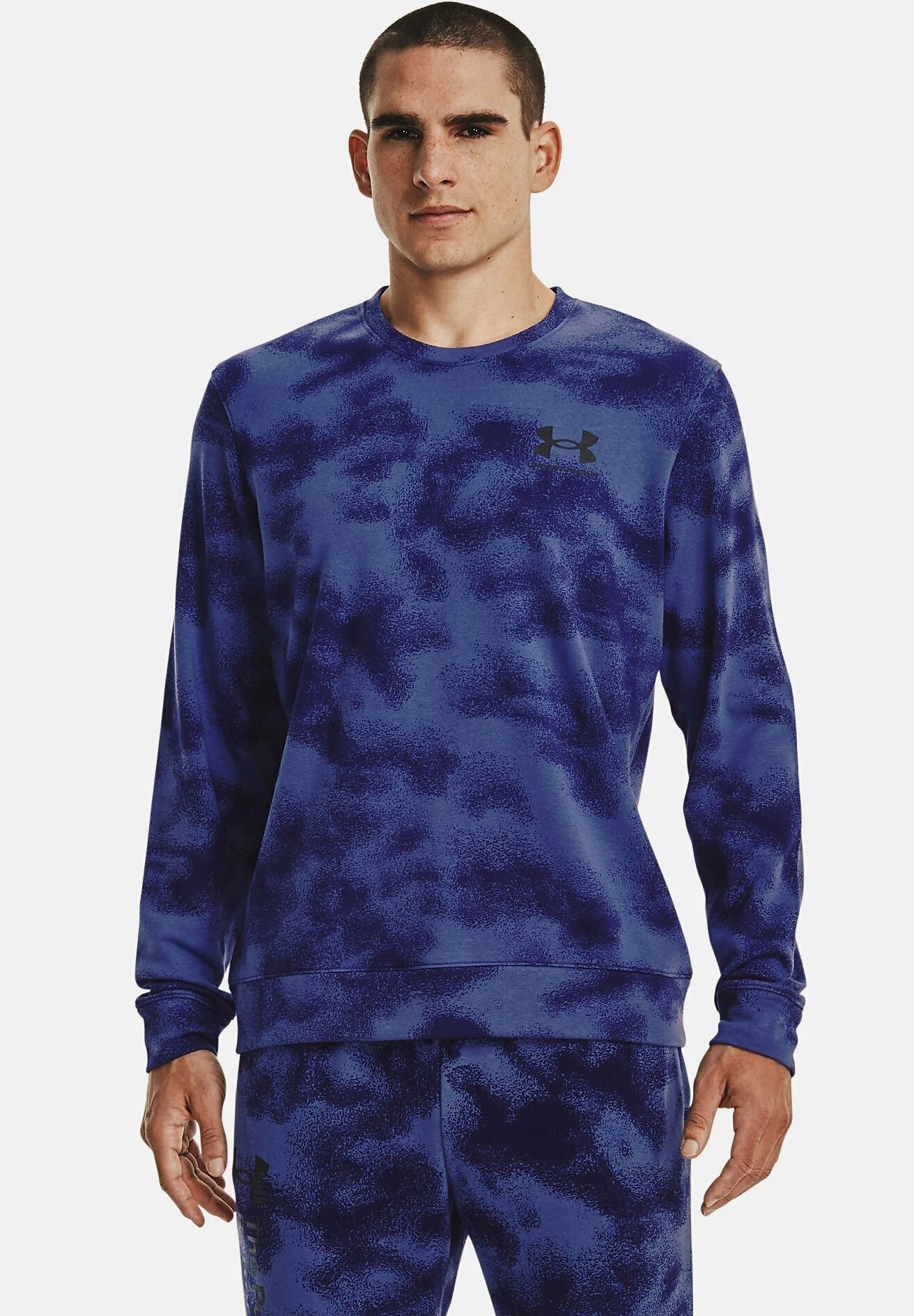 Under Armour UA RIVAL TERRY NOV CREW - Bluza - Sonar Blue