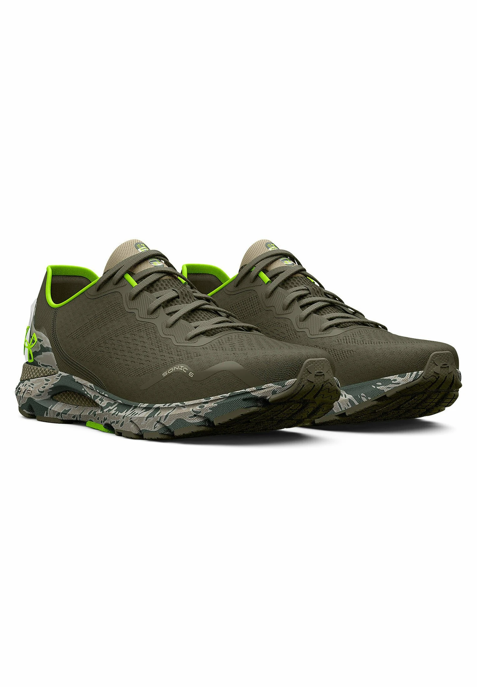 Under Armour HOVR SONIC 6 CAMO - Obuwie Do Biegania Treningowe - Mossy Taupe