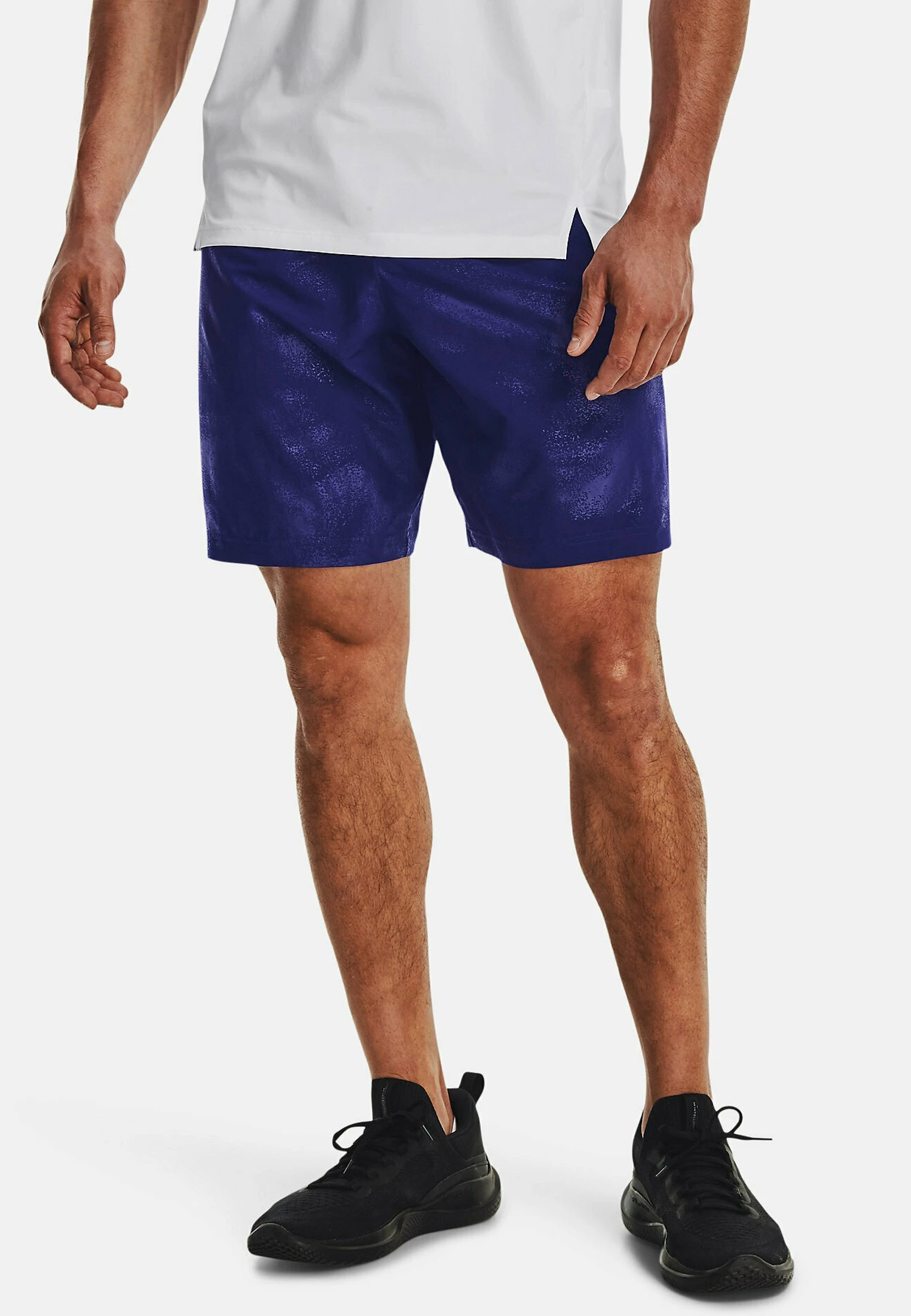 Under Armour EMBOSS - Krótkie Spodenki Sportowe - Sonar Blue