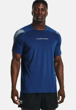 Under Armour SHORT-SLEEVES HG NOV - T-shirt Z Nadrukiem - Blue Mirage