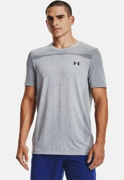 Under Armour SEAMLESS - T-shirt Z Nadrukiem - Mod Gray