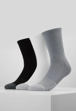 Under Armour HEATGEAR CREW 3 PACK - Skarpety Sportowe - Steel/white