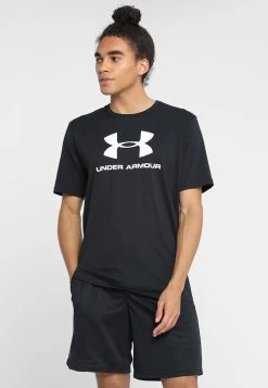 Under Armour STYLE LOGO - T-shirt Z Nadrukiem - Black/white