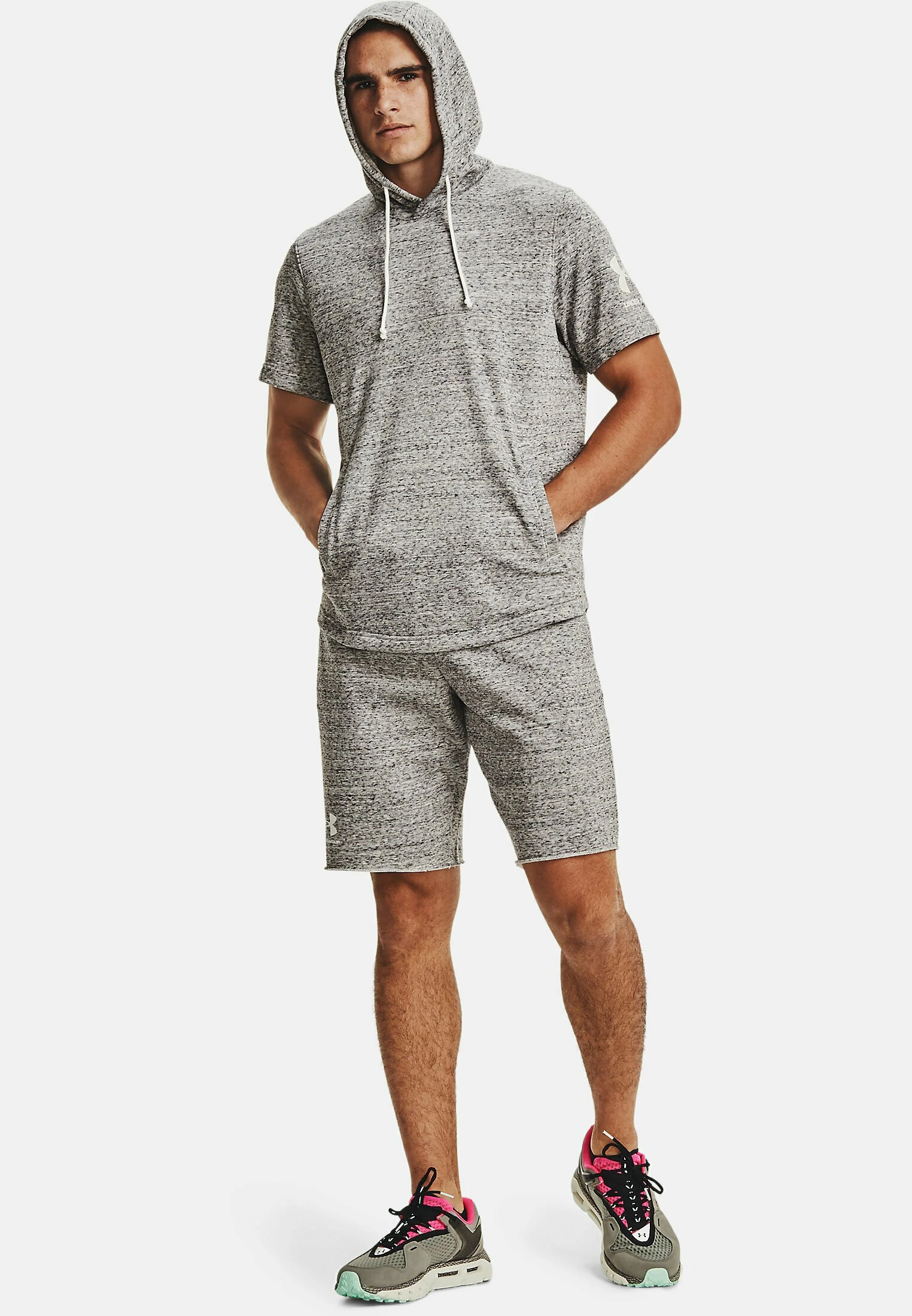 Under Armour RIVAL - Krótkie Spodenki Sportowe - Onyx White - obrazek 2