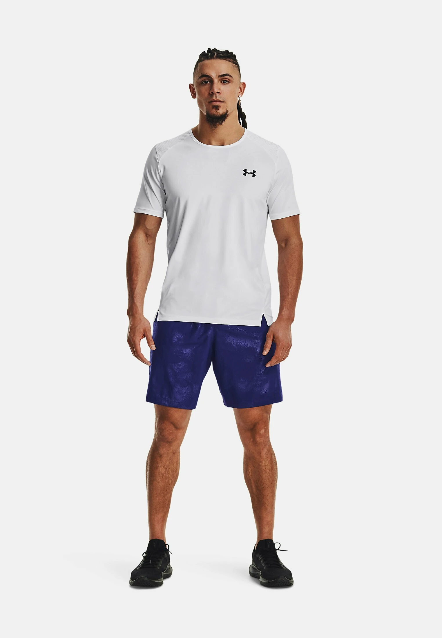 Under Armour EMBOSS - Krótkie Spodenki Sportowe - Sonar Blue - obrazek 2