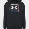 Under Armour RIVAL GRAPHIC HOODIE - Bluza - Black/white