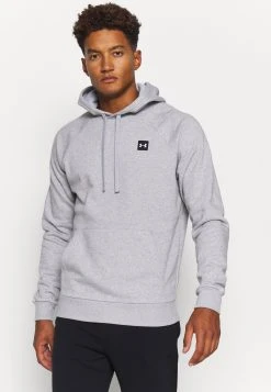 Under Armour RIVAL HOODIE - Bluza Z Kapturem - Mod Gray Light Heather