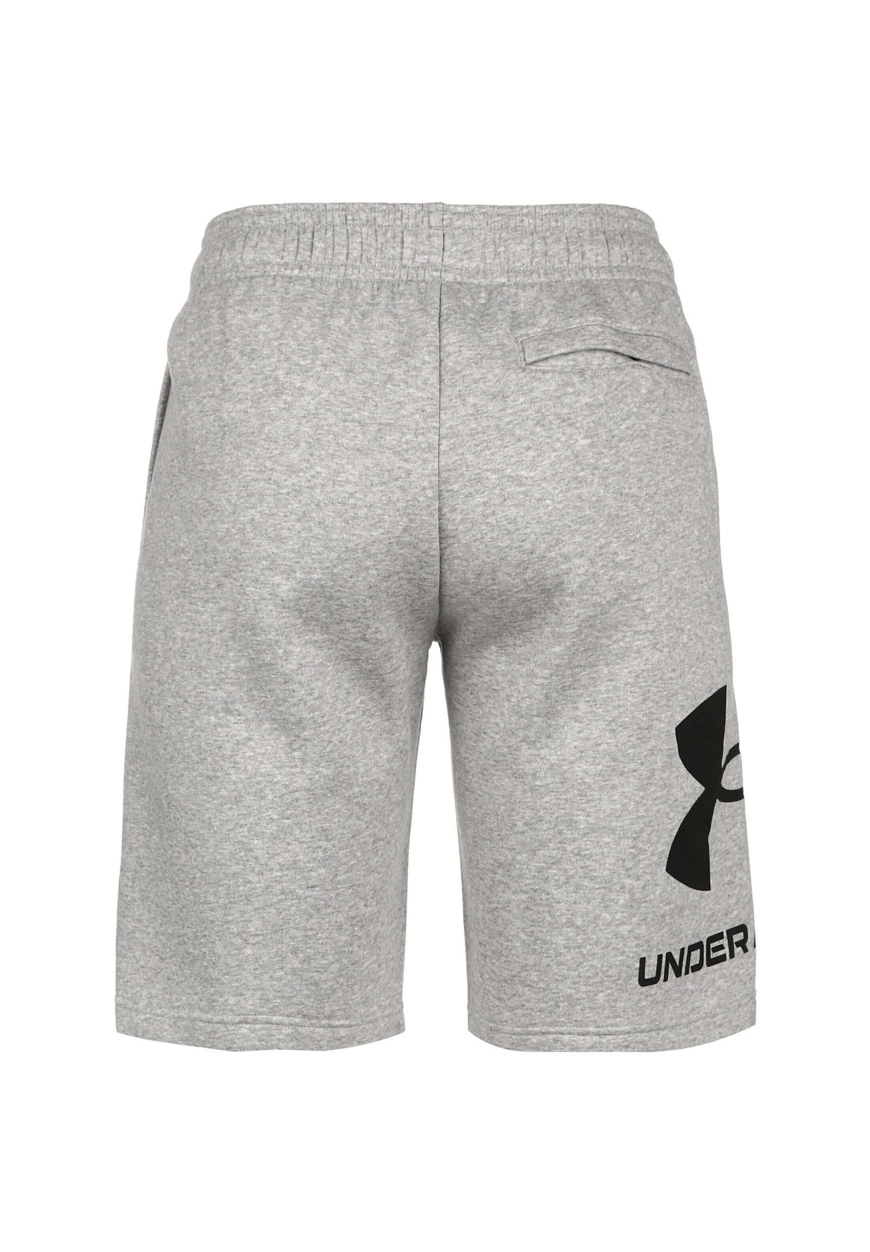 Under Armour RIVAL BIG LOGO - Krótkie Spodenki Sportowe - Mod Gray Light Heather Black - obrazek 6