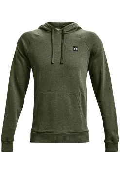 Under Armour RIVAL HOODIE - Bluza Z Kapturem - Green Melange