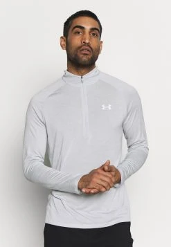 Under Armour TECH ZIP - Bluzka Z Długim Rękawem - Halo Gray/white