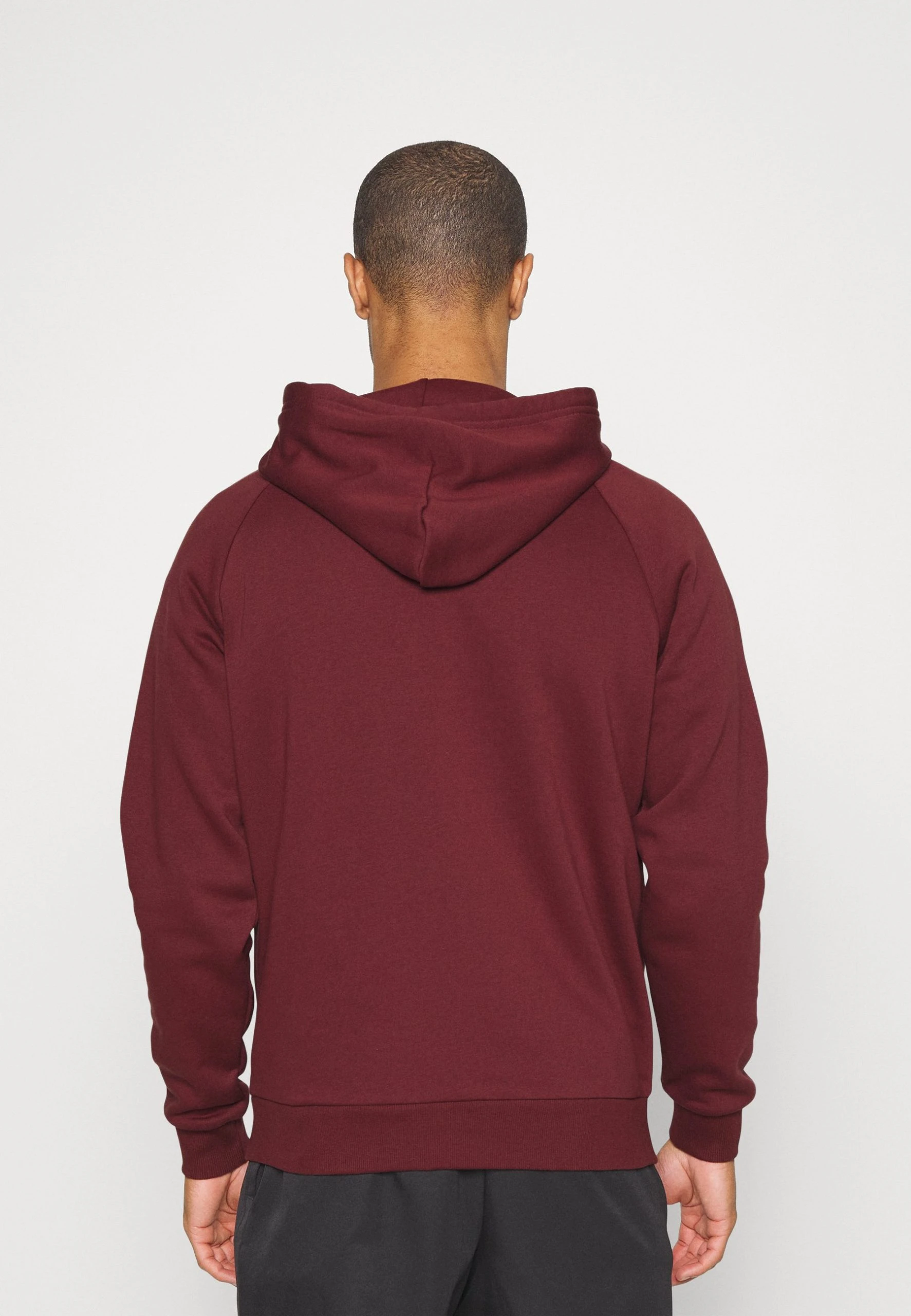 Under Armour RIVAL HOODIE - Bluza Rozpinana - Chestnut Red/onyx White - obrazek 3
