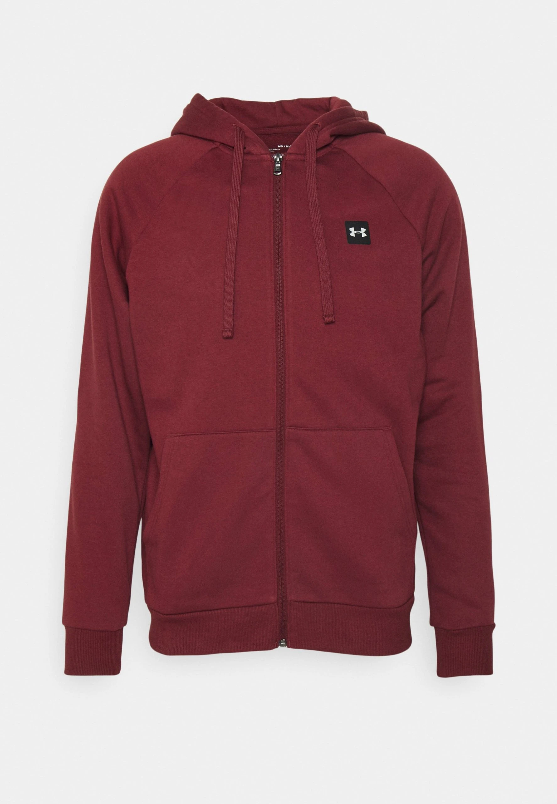 Under Armour RIVAL HOODIE - Bluza Rozpinana - Chestnut Red/onyx White - obrazek 5
