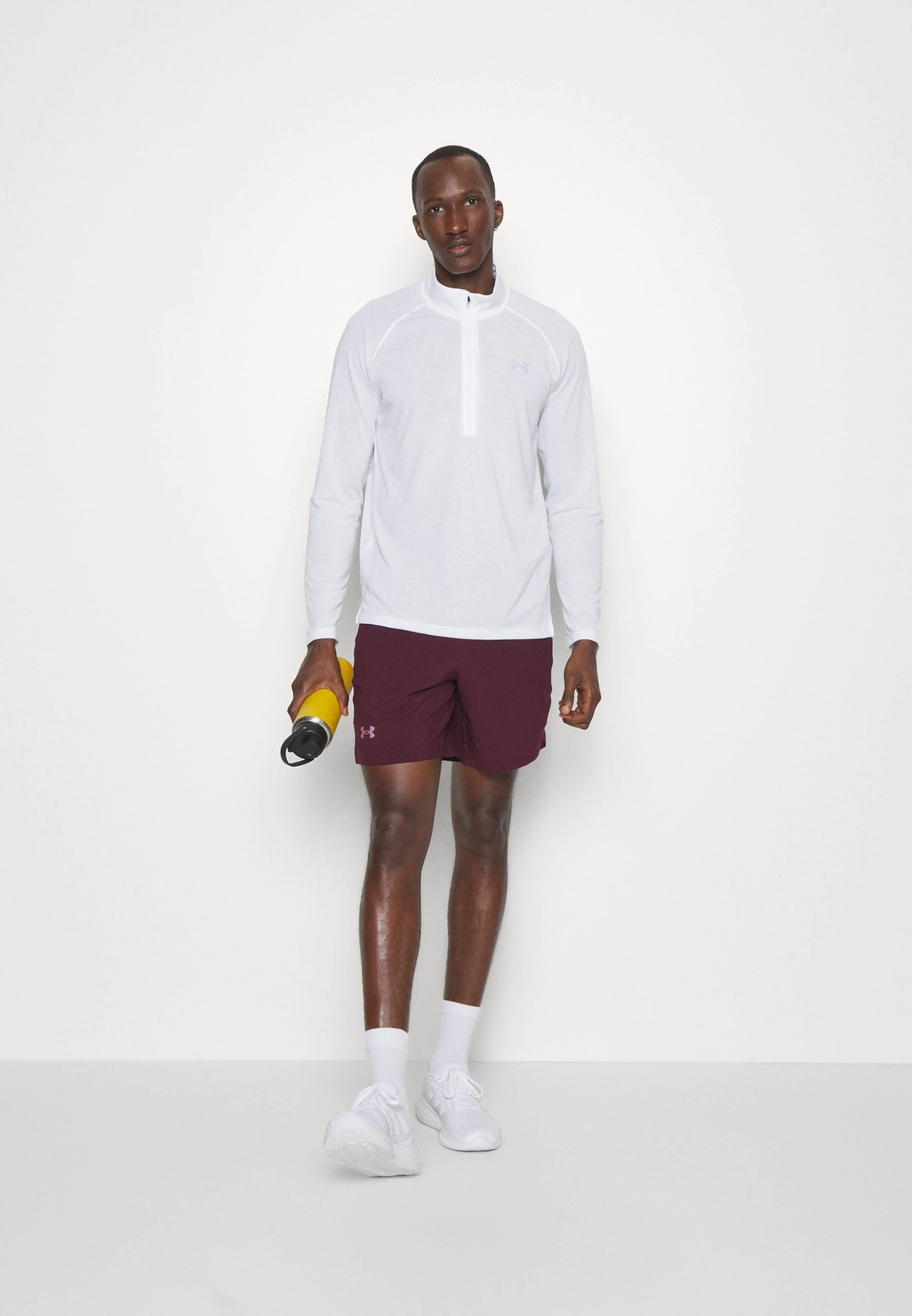 Under Armour STREAKER HALF ZIP - Bluzka Z Długim Rękawem - White - obrazek 2