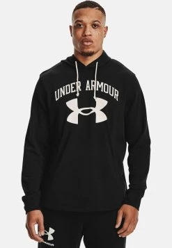 Under Armour RIVAL TERRY BIG LOGO HD-WHT - Bluza Z Kapturem - Black