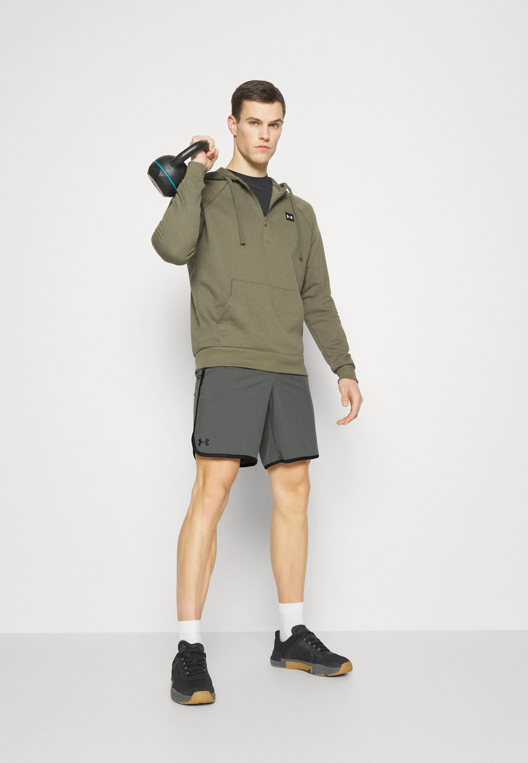 Under Armour HIIT SHORTS - Krótkie Spodenki Sportowe - Pitch Gray/black - obrazek 2