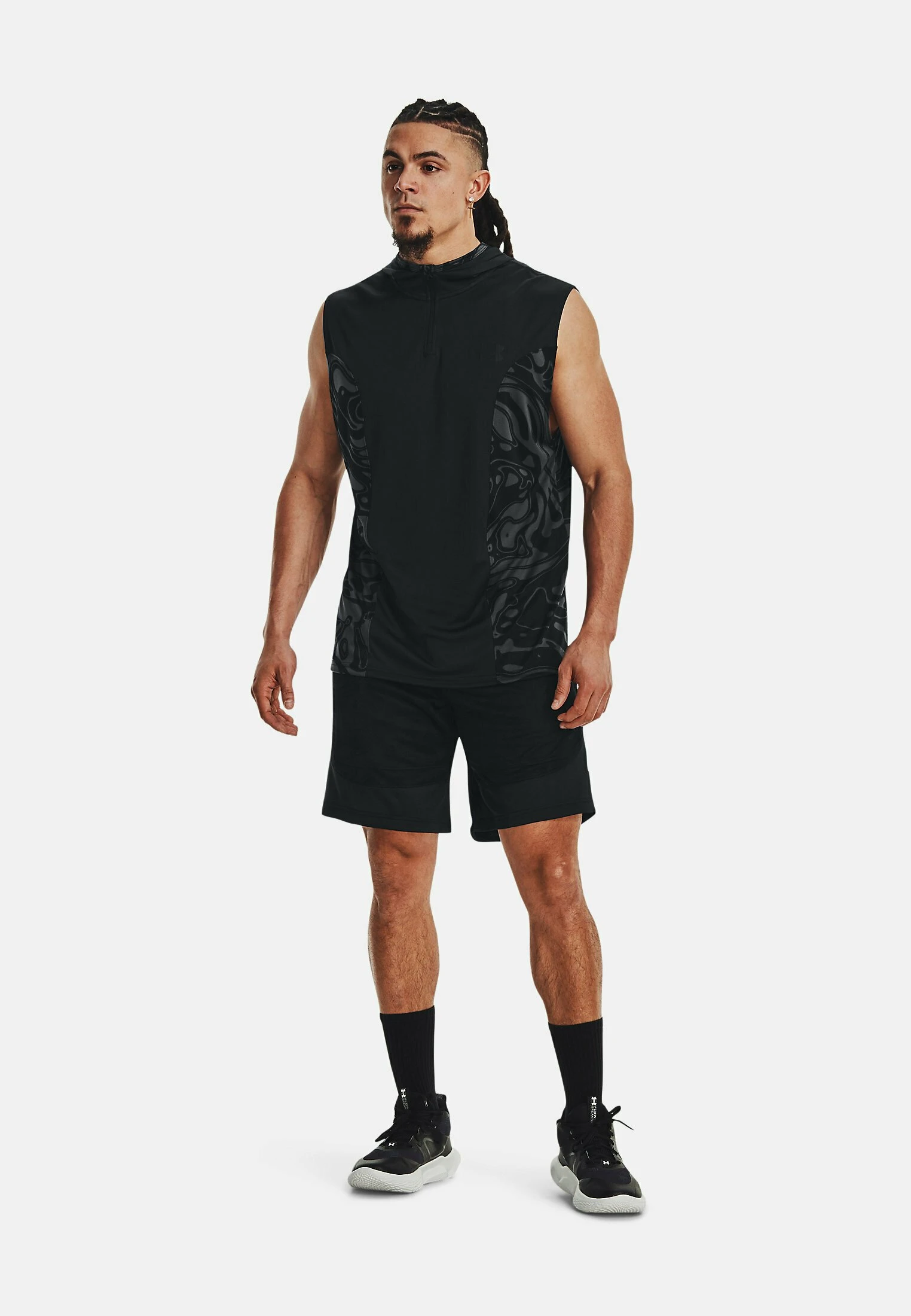 Under Armour HEATWAVE HOOPS - Krótkie Spodenki Sportowe - Black - obrazek 2