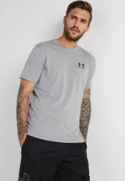 Under Armour SPORTSTYLE LC SS - T-shirt Basic - Steel Light Heather/black