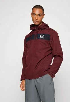 Under Armour SPORTSTYLE - Bluza Z Kapturem - Chestnut Red/black/white
