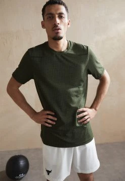 Under Armour SEAMLESS GRID - Koszulka Sportowa - Marine Green/black