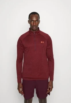 Under Armour TECH ZIP - Bluzka Z Długim Rękawem - Dark Maroon / Cordova Red / Beta