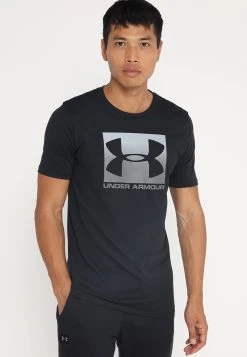 Under Armour BOXED STYLE - T-shirt Z Nadrukiem - Black/graphite