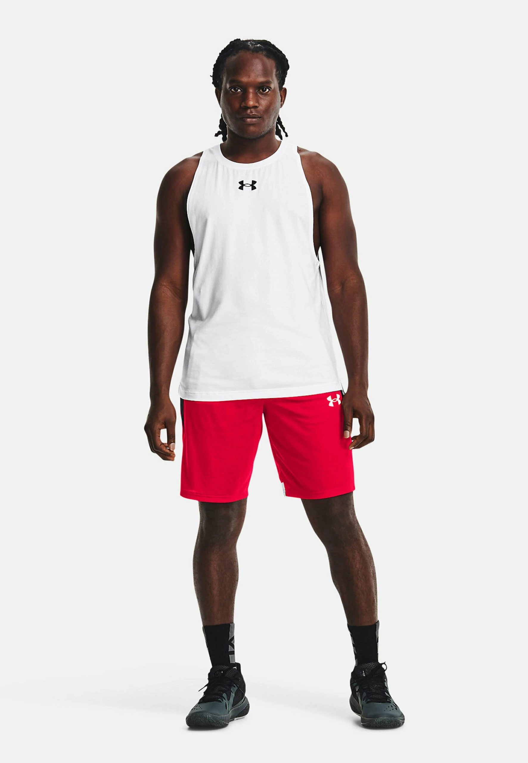 Under Armour BASELINE 10IN - Krótkie Spodenki Sportowe - Red - obrazek 2