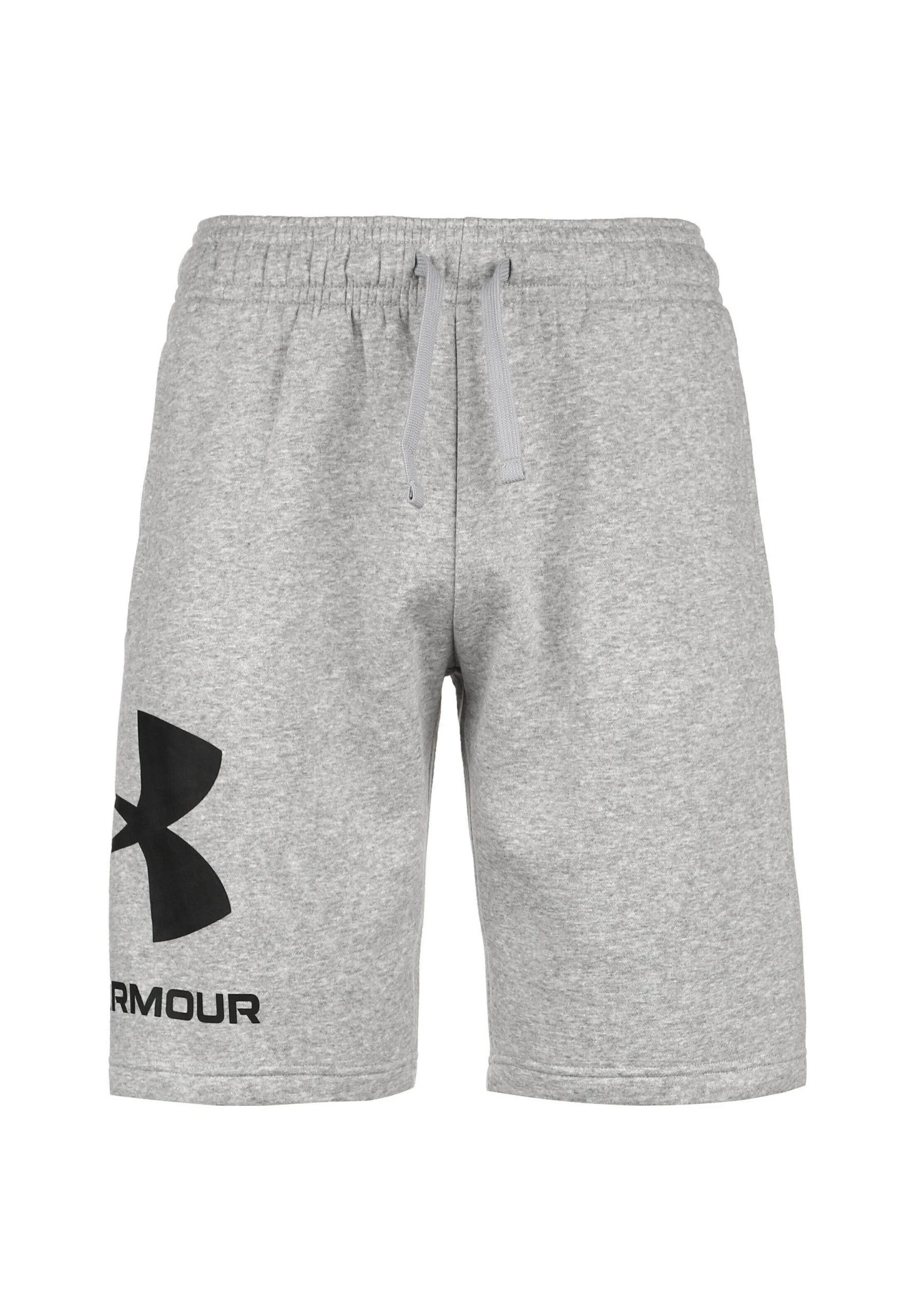 Under Armour RIVAL BIG LOGO - Krótkie Spodenki Sportowe - Mod Gray Light Heather Black - obrazek 4