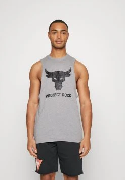 Under Armour PROJECT ROCK BRAHMA BULL TANK - Top - Steel Light Heather/black
