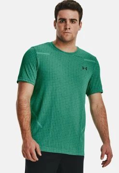 Under Armour SHORT SLEEVES UA SEAMLESS GRID SS - Koszulka Sportowa - Birdie Green