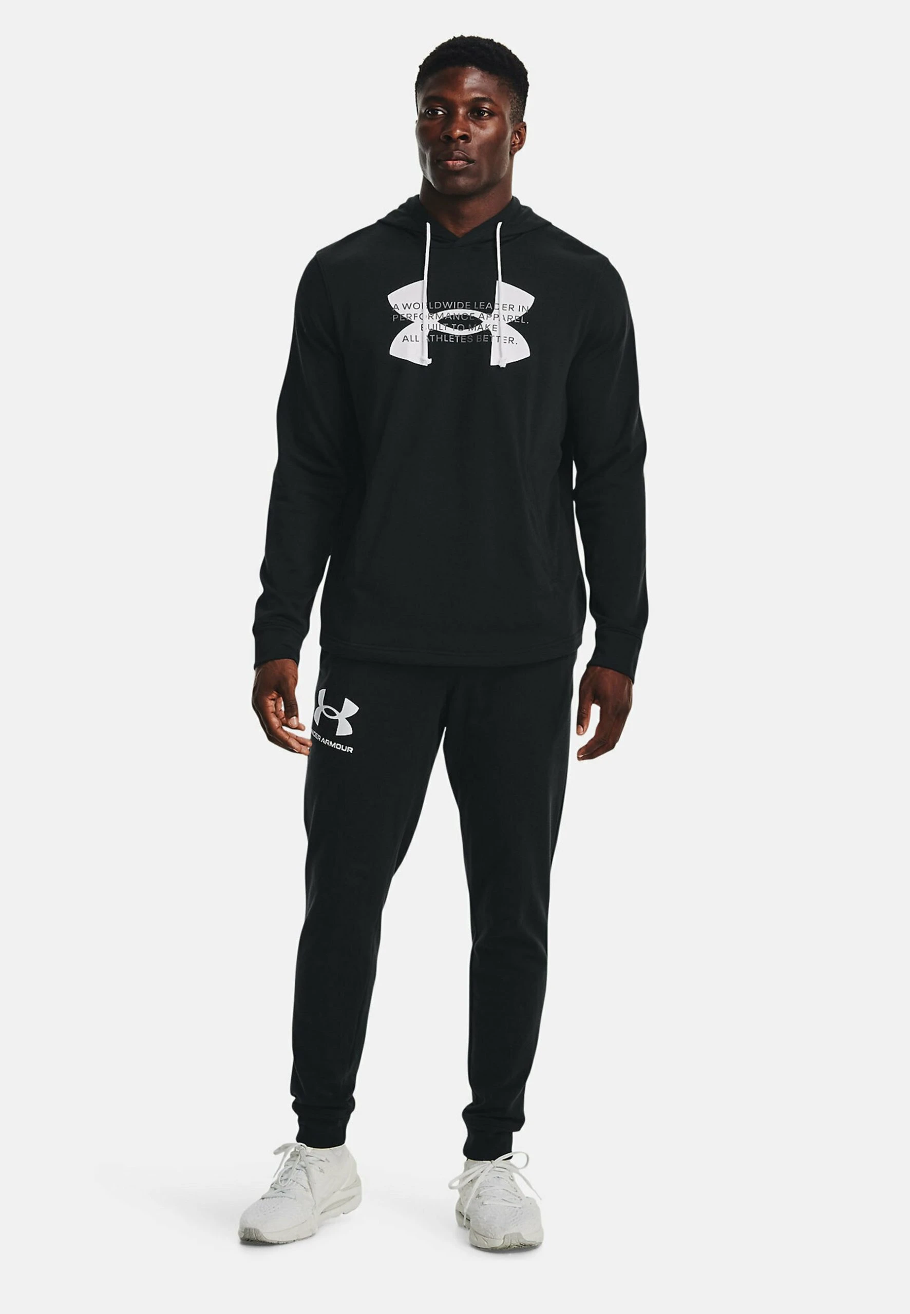 Under Armour UA RIVAL LOGO - Bluza Z Kapturem - Black - obrazek 2
