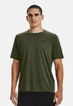 Under Armour NOVELTY TECH 2.0 TRAININGS - T-shirt Z Nadrukiem - Marine Od Green