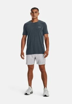 Under Armour SEAMLESS GRID - Koszulka Sportowa - Downpour Gray